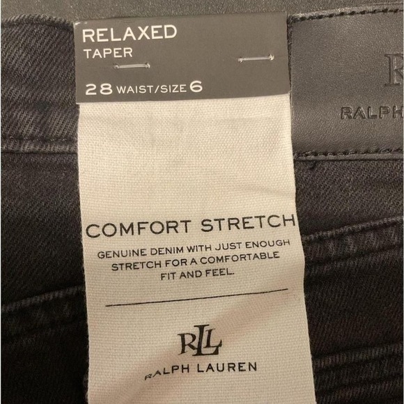 Lauren by Ralph Lauren black relaxed taper jeans‎ size 6 - Picture 4 of 5